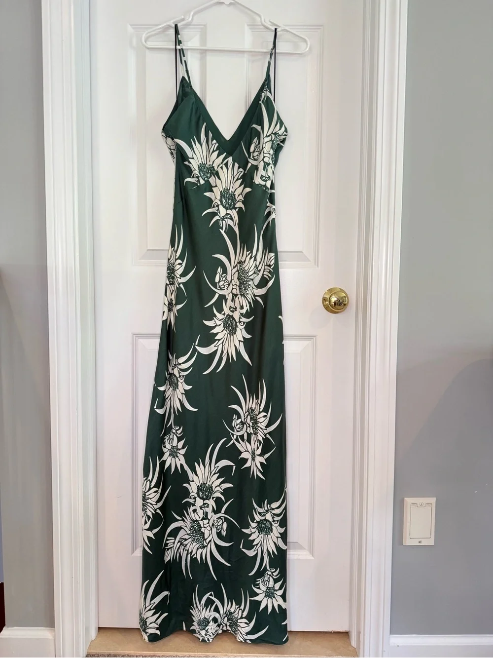 Rag & Bone Larissa Silk Slip Dress in Green Multi Size 6 - Picture 4 of 13